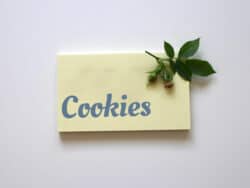 Schild mit Aufschrift "Cookies"