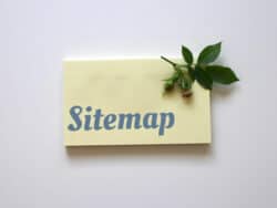 Schild mit Aufschrift "Sitemap"