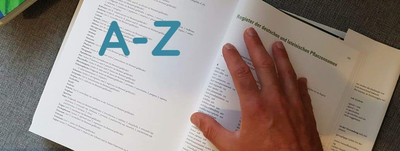 Wildpflanzen und Kräuter Lexikon - Seiten A-Z Übersicht